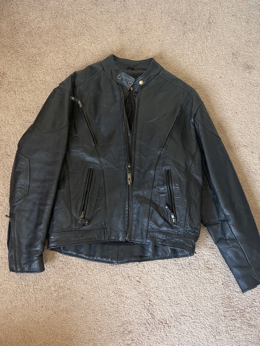 Classic Black Leather Men's Jacket - USA Bikers Dream Apparel